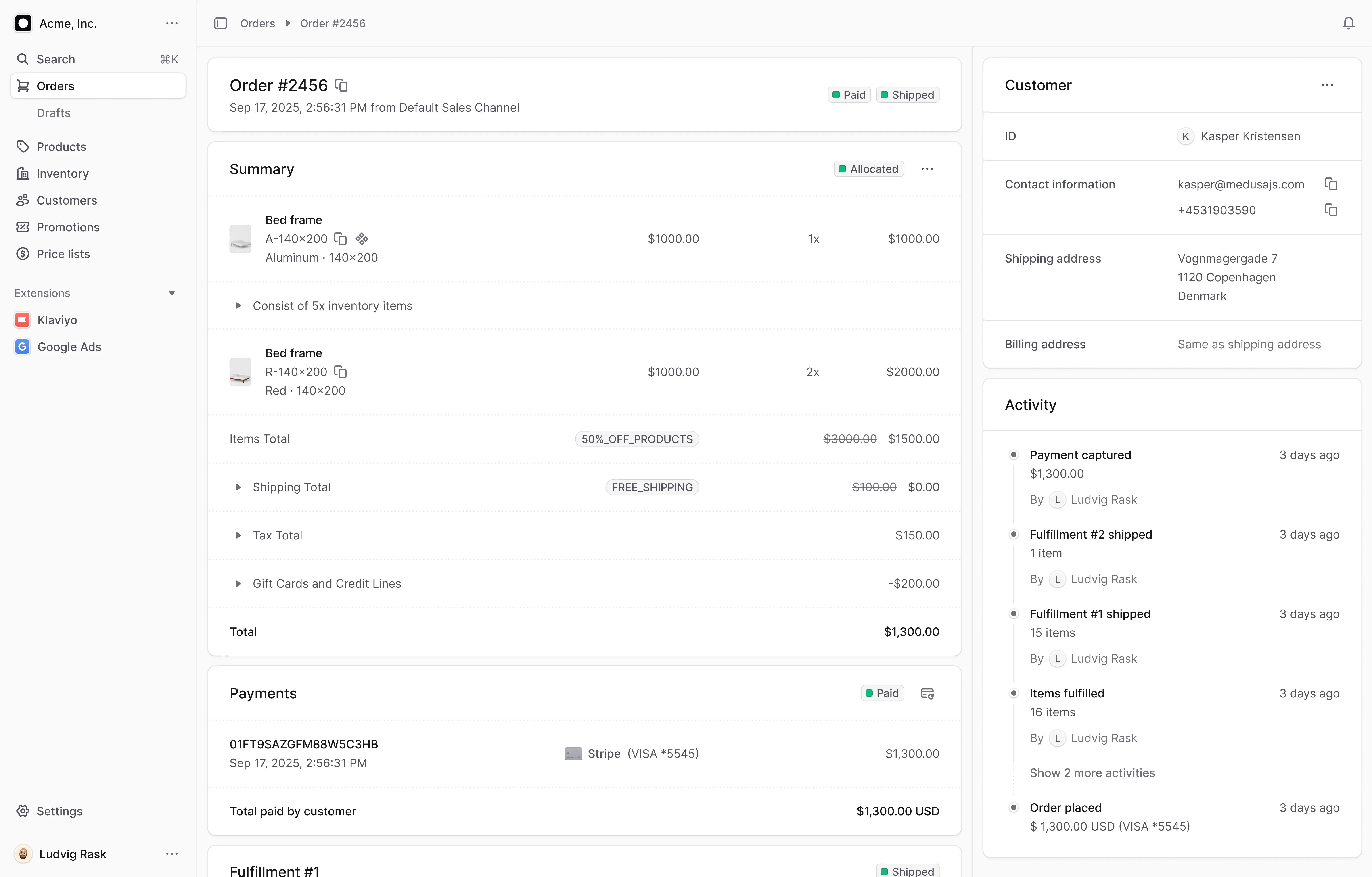 E-commerce Admin